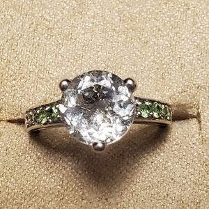 Prasiolite 3.04ct Round w/Tsavorite Garnet .32ctw